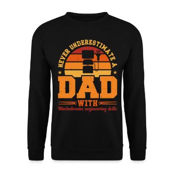 Husband Dad Hero Retro Mechatronics Engineer - Unisex Pullover - Schwarz - Vorne - Alina (178cm) & Michal (187cm)