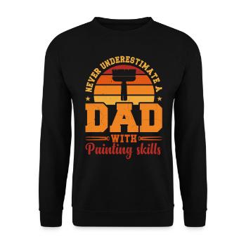 Husband Dad Hero Retro Painters and Varnishers - Unisex Sweatshirt - black - Front - Alina (178cm) & Michal (187cm)