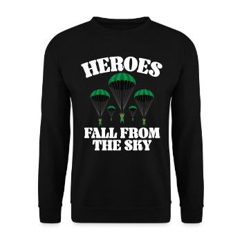 Fallschirmjäger Fallschirmspringen Fallschirmsprin - Unisex Pullover - Schwarz - Vorne - Alina (178cm) & Michal (187cm)