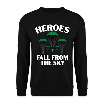 Paratroopers Skydiving Skydiving - Unisex Sweatshirt - black - Front - Alina (178cm) & Michal (187cm)