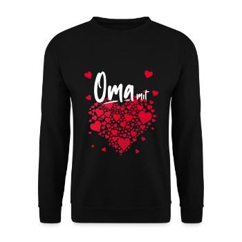 Oma Lieblings-Oma zum Muttertag - Unisex Pullover - Schwarz - Vorne - Alina (178cm) & Michal (187cm)