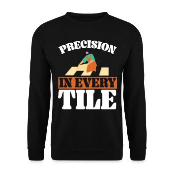 Tiler Tiler Profession Floor Layer Tile - Unisex Sweatshirt - black - Front - Alina (178cm) & Michal (187cm)