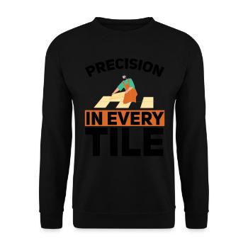 Carreleur Profession Carrelage Couche De Sol Carrelage - Sweat-shirt Unisexe - noir - Devant - Alina (178cm) & Michal (187cm)