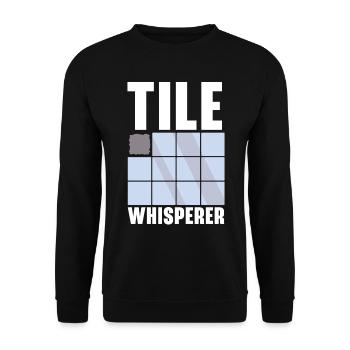 Tiler Tiler Profession Floor Layer Tile - Unisex Sweatshirt - black - Front - Alina (178cm) & Michal (187cm)