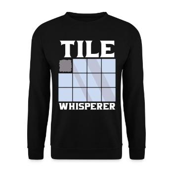 Tiler Tiler Profession Floor Layer Tile - Unisex Sweatshirt - black - Front - Alina (178cm) & Michal (187cm)
