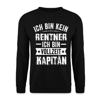 Ich Bin Kein Rentner Ich Bin Vollzeit Kapitän - Unisex Pullover - Schwarz - Vorne - Alina (178cm) & Michal (187cm)