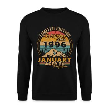 Birthday Gifts Born In January 1996 - Unisex Sweatshirt - black - Front - Alina (178cm) & Michal (187cm)