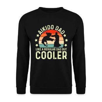 Aikido Papa wie ein normaler Papa, aber cooler - Unisex Pullover - Schwarz - Vorne - Alina (178cm) & Michal (187cm)