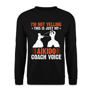 Ich schreie nicht, das ist nur meine Aikido-Trainerstimme - Unisex Pullover - Schwarz - Vorne - Alina (178cm) & Michal (187cm)