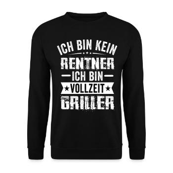 Ich Bin Kein Rentner Ich Bin Vollzeit Griller - Unisex Pullover - Schwarz - Vorne - Alina (178cm) & Michal (187cm)