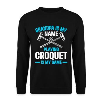 Croquet Grandpa Croquet Player - Unisex Sweatshirt - black - Front - Alina (178cm) & Michal (187cm)