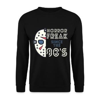 Horror Freak Since The 80s Vintage Horror Movie Fan - Unisex Sweatshirt - black - Front - Alina (178cm) & Michal (187cm)