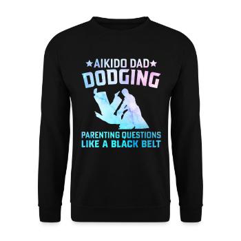 Aikido Dad Dodging parenting questions like a - Unisex Sweatshirt - black - Front - Alina (178cm) & Michal (187cm)