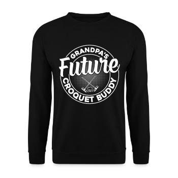 Grandpa's Future Croquet Buddy - Croquet Baby - Unisex Sweatshirt - black - Front - Alina (178cm) & Michal (187cm)