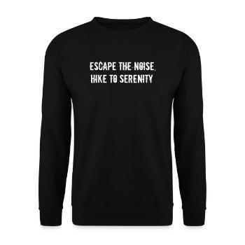Wandern - Escape the noise, hike to serenity - Unisex Pullover - Schwarz - Vorne - Alina (178cm) & Michal (187cm)