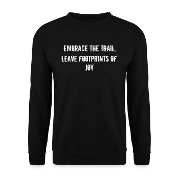Randonnée - Embrassez le sentier, laissez des empreintes de - Sweat-shirt Unisexe - noir - Devant - Alina (178cm) & Michal (187cm)