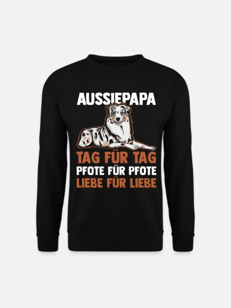 Australian Shepherd Hund Hundepapa Aussie - Unisex Pullover - Schwarz
