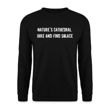 Wandern - Nature's cathedral, hike and find - Unisex Pullover - Schwarz - Vorne - Alina (178cm) & Michal (187cm)
