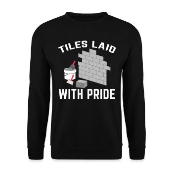 Tiler Tiler Profession Floor Layer Tile - Unisex Sweatshirt - black - Front - Alina (178cm) & Michal (187cm)