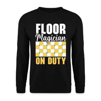 Tiler Tiler Profession Floor Layer Tile - Unisex Sweatshirt - black - Front - Alina (178cm) & Michal (187cm)