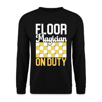 Tiler Tiler Profession Floor Layer Tile - Unisex Sweatshirt - black - Front - Alina (178cm) & Michal (187cm)