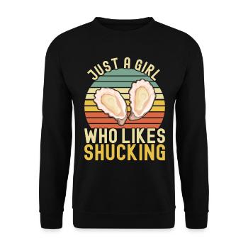 Oysters Oyster Lovers - Unisex Sweatshirt - black - Front - Alina (178cm) & Michal (187cm)