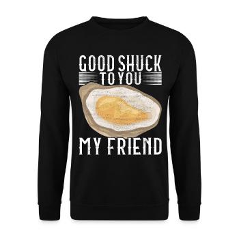 Oysters Oyster Lovers - Unisex Sweatshirt - black - Front - Alina (178cm) & Michal (187cm)