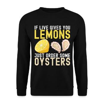 Oysters Oyster Lovers - Unisex Sweatshirt - black - Front - Alina (178cm) & Michal (187cm)