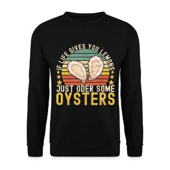 Oysters Oyster Lovers - Unisex Sweatshirt - black - Front - Alina (178cm) & Michal (187cm)