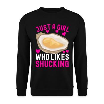 Oysters Oyster Lovers - Unisex Sweatshirt - black - Front - Alina (178cm) & Michal (187cm)