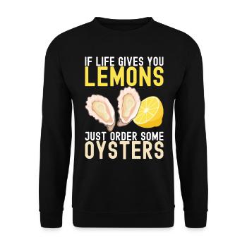 Oysters Oyster Lovers - Unisex Sweatshirt - black - Front - Alina (178cm) & Michal (187cm)