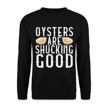 Oysters Oyster Lovers - Unisex Sweatshirt - black - Front - Alina (178cm) & Michal (187cm)