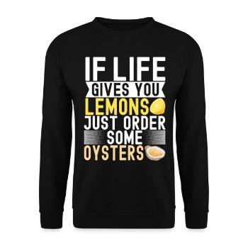 Oysters Oyster Lovers - Unisex Sweatshirt - black - Front - Alina (178cm) & Michal (187cm)