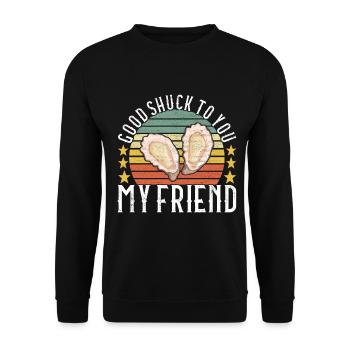 Oysters Oyster Lovers - Unisex Sweatshirt - black - Front - Alina (178cm) & Michal (187cm)