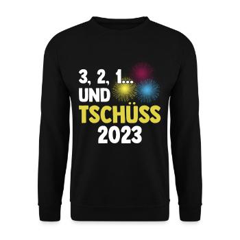 Neujahr Feuerwerk Silvester - Unisex Pullover - Schwarz - Vorne - Alina (178cm) & Michal (187cm)