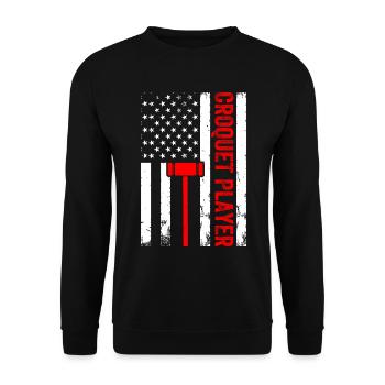 Croquet Player US Flag Croquet Player - Unisex Sweatshirt - black - Front - Alina (178cm) & Michal (187cm)
