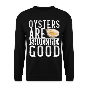 Oysters Oyster Lovers - Unisex Sweatshirt - black - Front - Alina (178cm) & Michal (187cm)