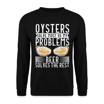 Oysters Oyster Lovers - Unisex Sweatshirt - black - Front - Alina (178cm) & Michal (187cm)