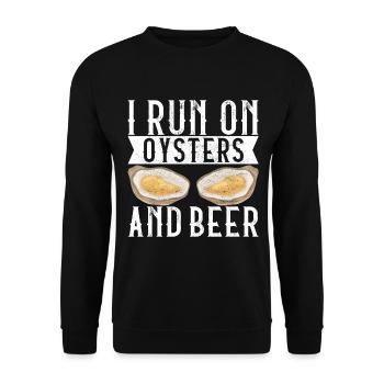 Oysters Oyster Lovers - Unisex Sweatshirt - black - Front - Alina (178cm) & Michal (187cm)