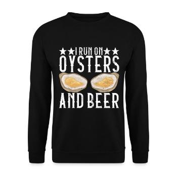 Oysters Oyster Lovers - Unisex Sweatshirt - black - Front - Alina (178cm) & Michal (187cm)