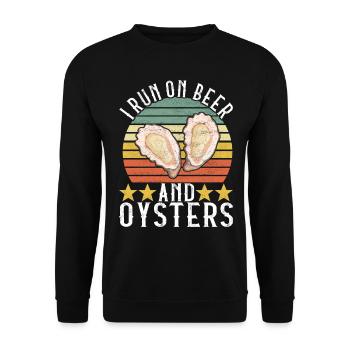 Oysters Oyster Lovers - Unisex Sweatshirt - black - Front - Alina (178cm) & Michal (187cm)