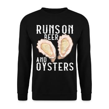 Oysters Oyster Lovers - Unisex Sweatshirt - black - Front - Alina (178cm) & Michal (187cm)