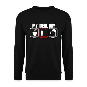 Mon pêcheur à la ligne de pêche d’une journée parfaite - Sweat-shirt Unisexe - noir - Devant - Alina (178cm) & Michal (187cm)