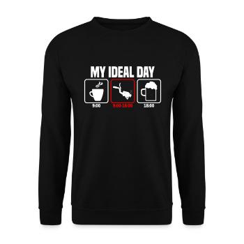 My Perfect Day Diving Diver - Unisex Sweatshirt - black - Front - Alina (178cm) & Michal (187cm)