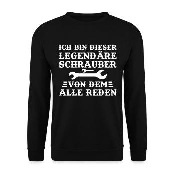 Legendäre Mechaniker Schrauber Von Dem Alle Reden - Sweat-shirt Unisexe - noir - Devant - Alina (178cm) & Michal (187cm)