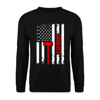 Croquet US Flag Croquet Player - Unisex Sweatshirt - black - Front - Alina (178cm) & Michal (187cm)