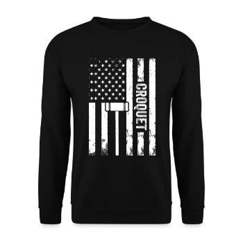 Croquet Player Croquet US Flag Croquet - Unisex Sweatshirt - black - Front - Alina (178cm) & Michal (187cm)