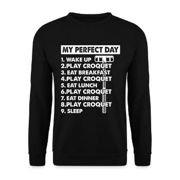 Croquet My Perfect Day Croquet Day Plan Croquet - Unisex Sweatshirt - black - Front - Alina (178cm) & Michal (187cm)