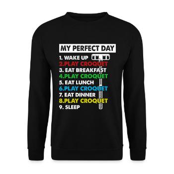 Jouer au Croquet Day Plan Croquet Player - Sweat-shirt Unisexe - noir - Devant - Alina (178cm) & Michal (187cm)