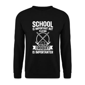 Playing Croquet Kids Croquet School Kids Croquet P - Unisex Sweatshirt - black - Front - Alina (178cm) & Michal (187cm)